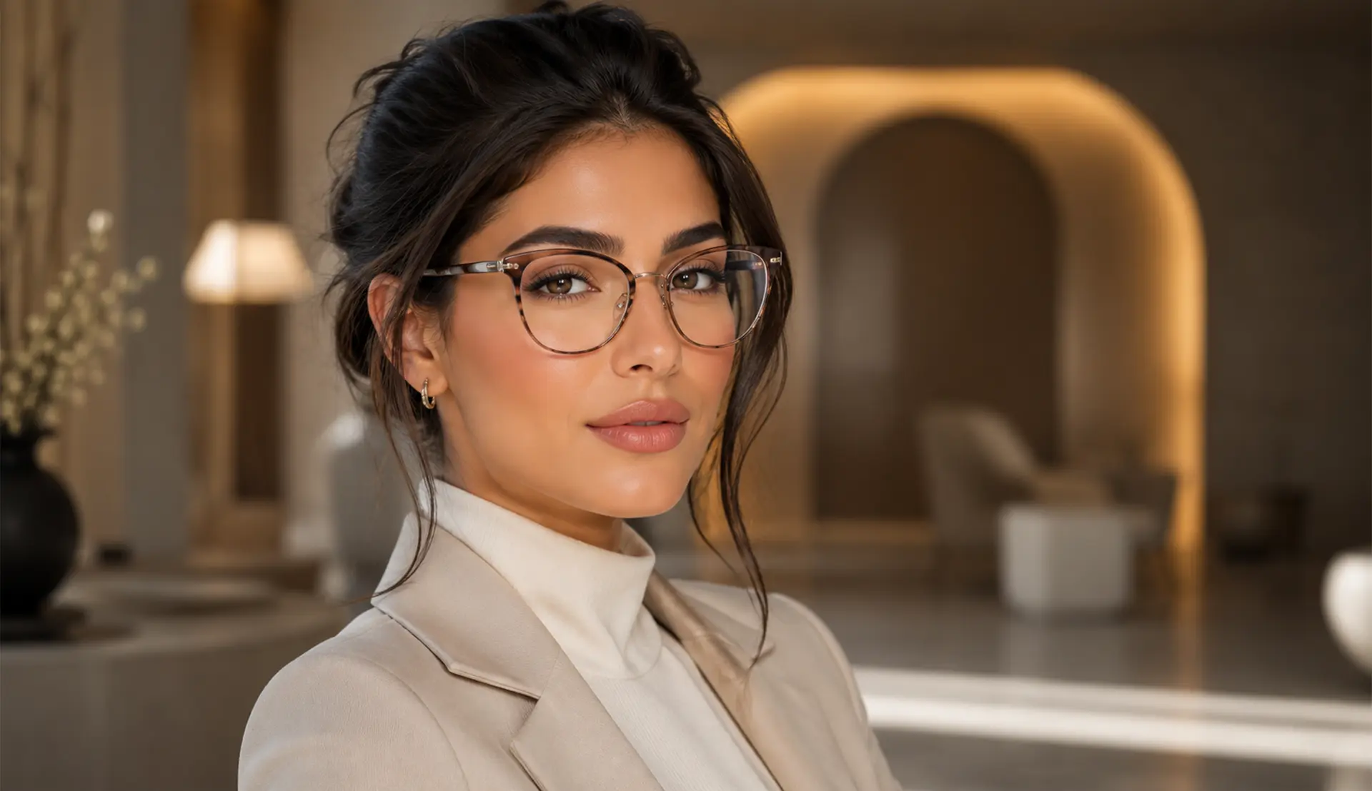نظارات نسائية عصرية بإطار ذهبي من زوايا بصرية 10